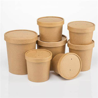 Recyclable Kraft Soup Cups with lids