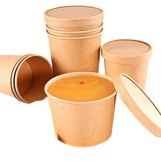 Recyclable Kraft Soup Cups with lids